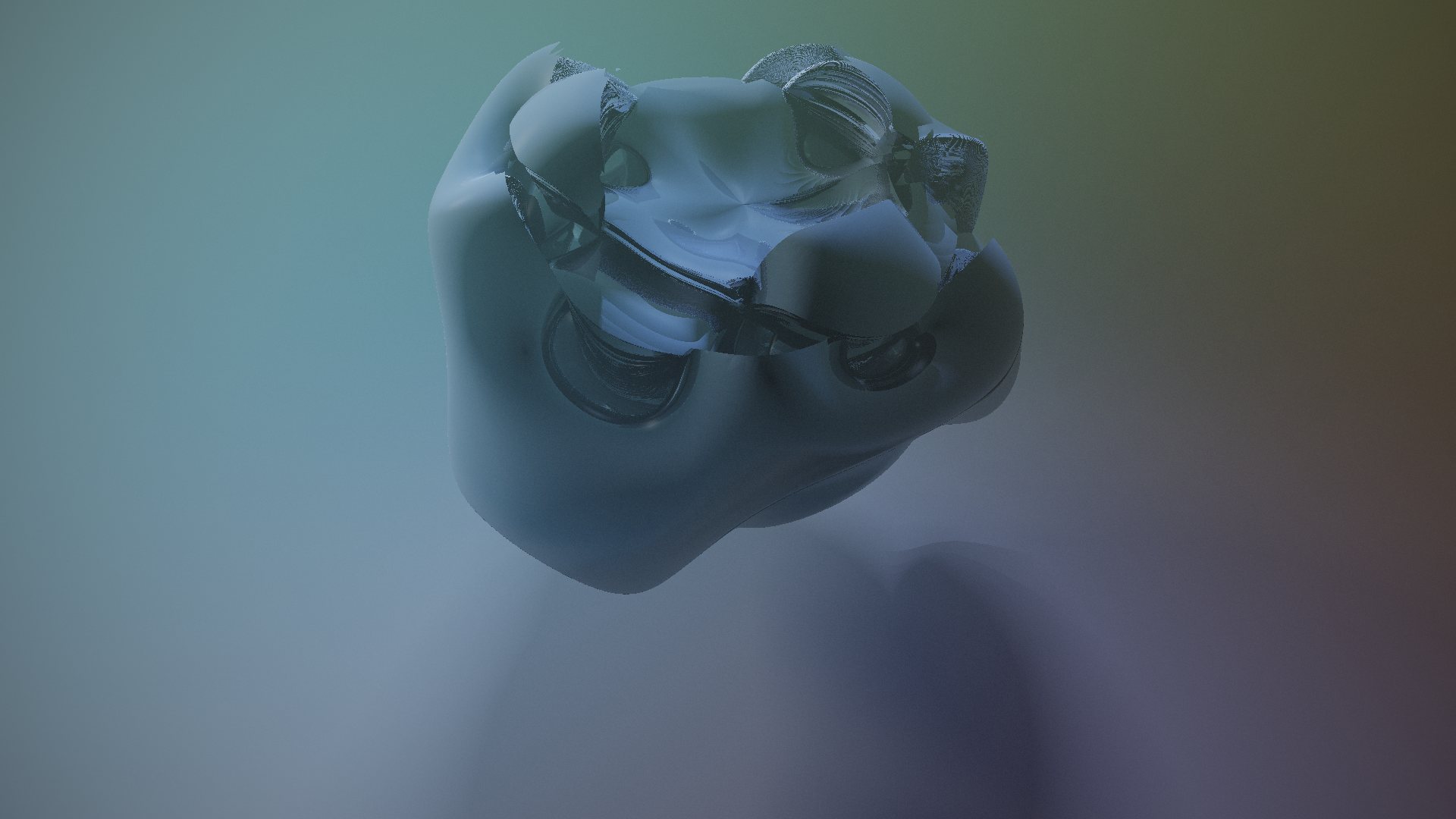 test02: polar-repeated twisted tori over a plane, live shader